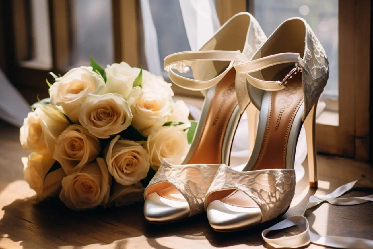 Svatební boty na nízkém podpatku
